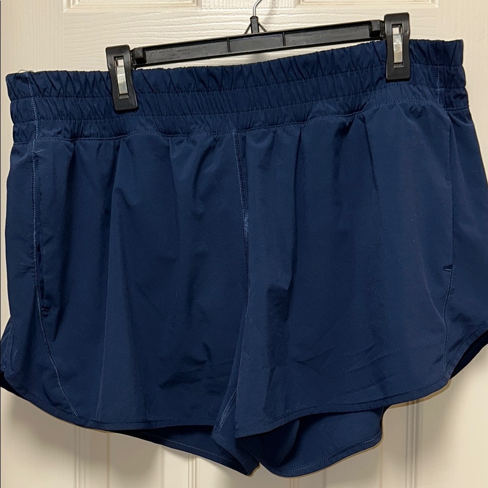 Blue Athletic Shorts with Elastic Waistband